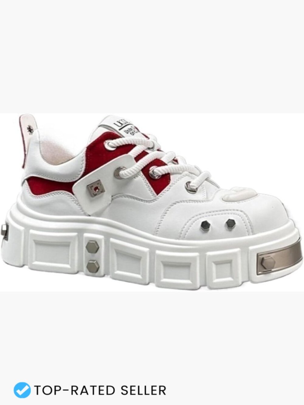 Lace-Up Platform Sneakers Classic Round Toe Lightweight Casual Walking Shoes